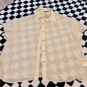 Cream See Through Women’s Top